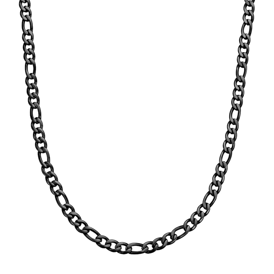 True Rebels Halskette aus Edelstahl in Schwarz 55 cm Herren