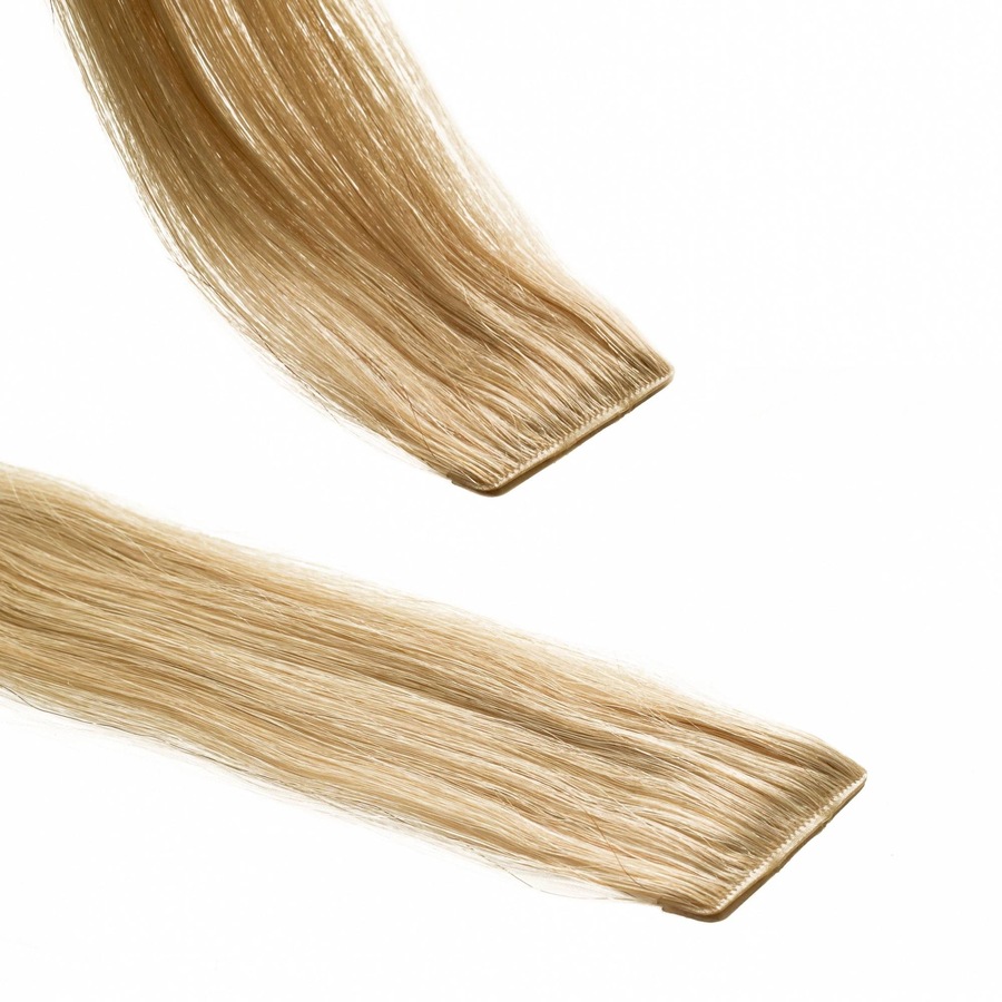 hair2heart Invisible Tape Extensions Premium Echthaar #9/31 Lichtblond Gold-Asch 50cm Hellbraun Damen