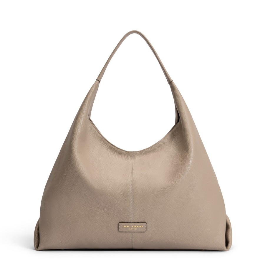 Isabel Bernard Honoré Grace taupefarbene Leder-Schultertasche aus Kalbsleder IB25093-078 Damen