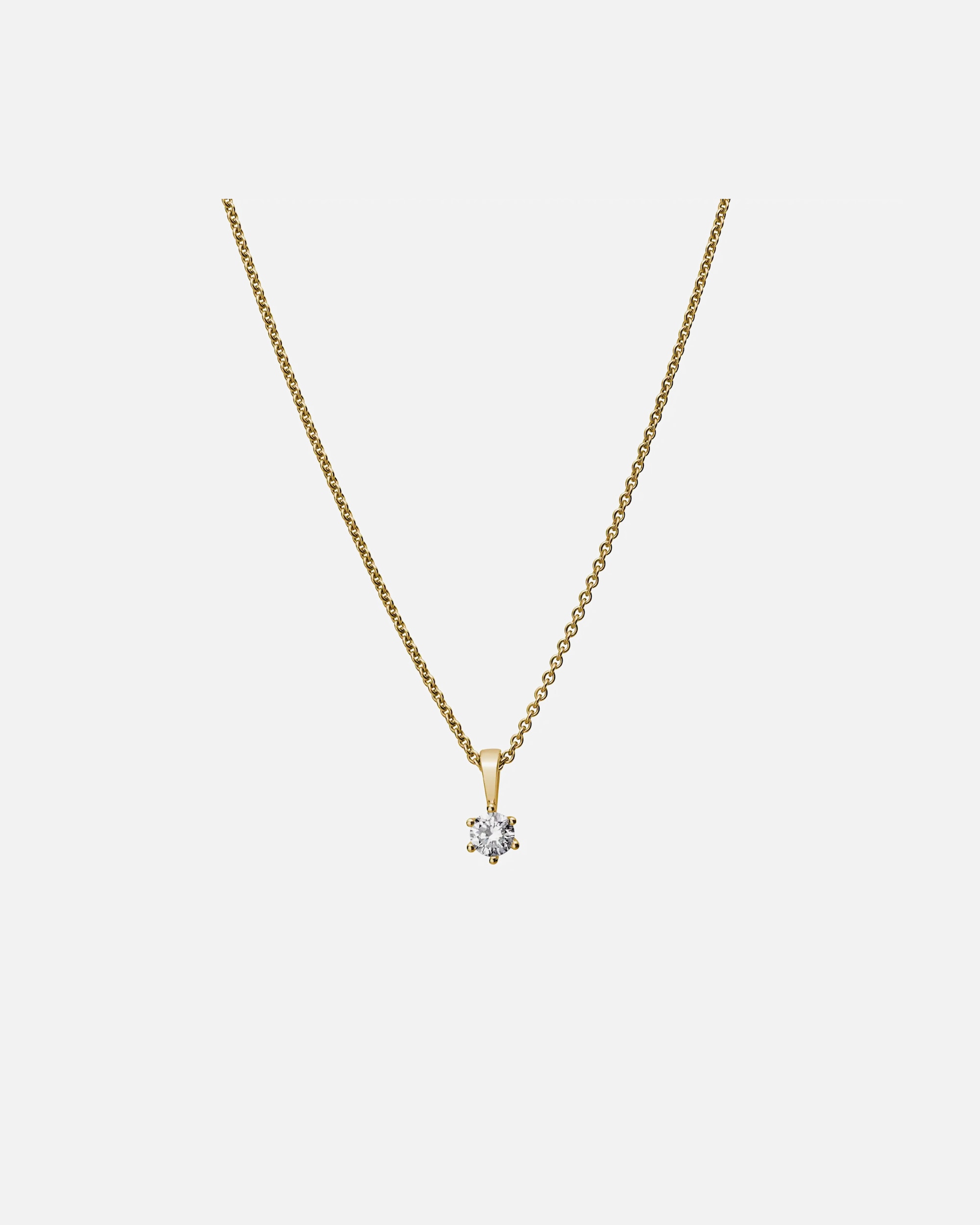 Halskette für Weiblich Lyomi Default Brand Line Anhänger mit Kette 585/- Gold Diamant Lab Grown weiß 0,20ct. gelb vergoldet