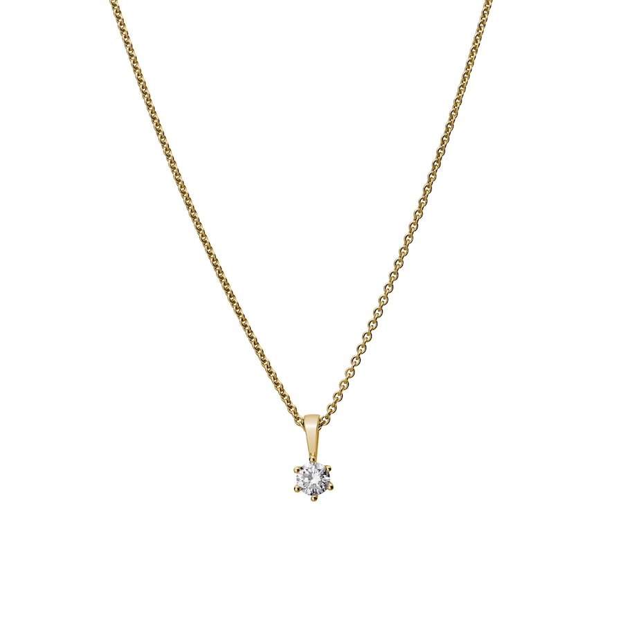 Lyomi Anhänger mit Kette 585/- Gold Diamant Lab Grown weiß 0,20ct. gelb vergoldet Damen