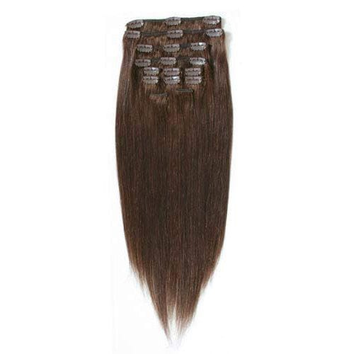 Fashiongirl Clip-in Extensions #60 Platinblond - 65 cm #4 Schokoladenbraun Schwarz