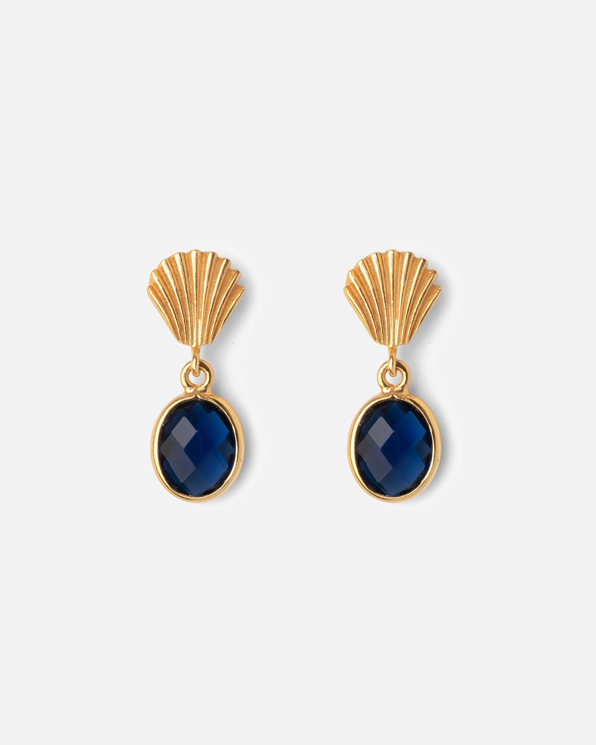 Ohrringe für Weiblich Fleur de Pres Default Brand Line Ohrstecker 925/- Sterling Silber Lapislazuli blau gelb vergoldet