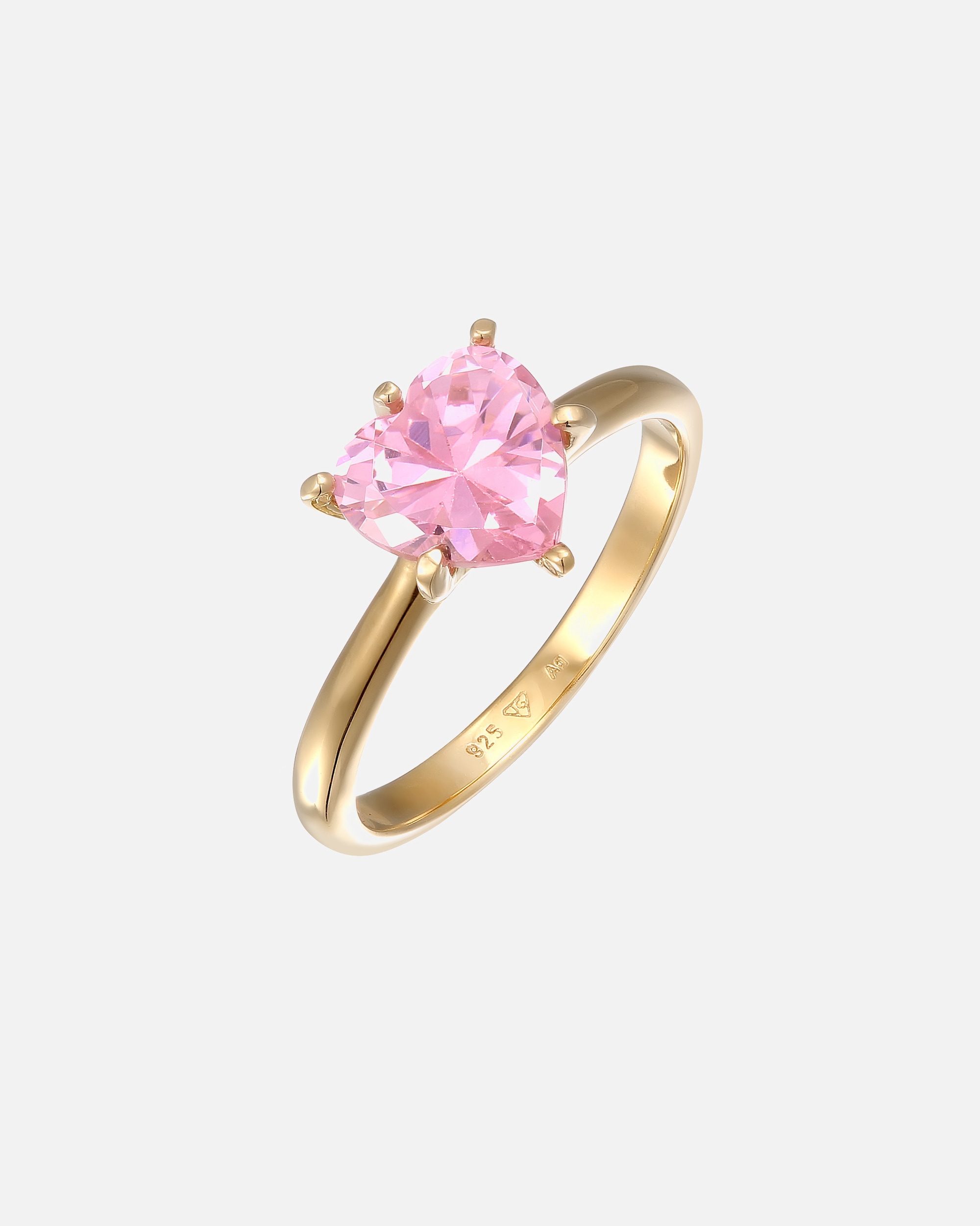 Ring für Weiblich Elli Herz Zirkonia Verlobungsring Solitär 925 Silber 54