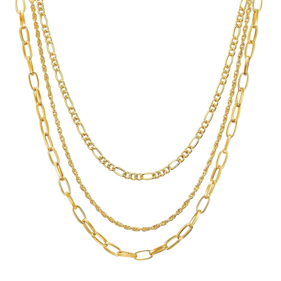 Lulu & Jane Halskette Metall-Legierung in Gelbgold 41,0 cm/47,0/53,0 cm Basiskette + 7,0 Damen