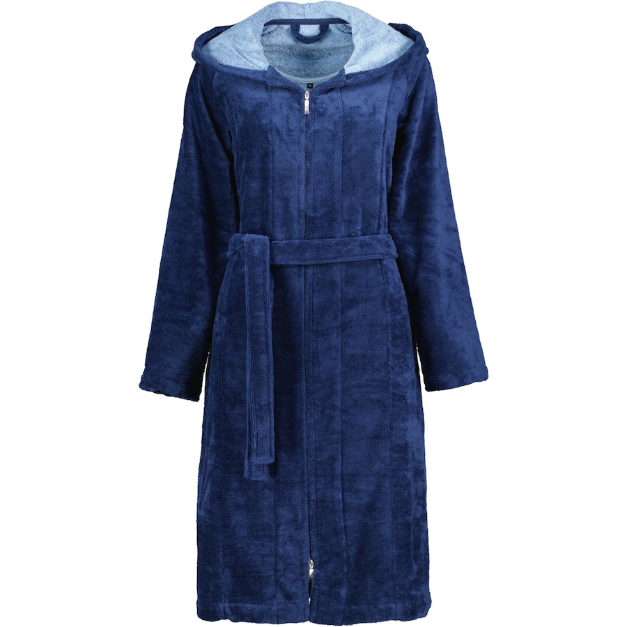 Vossen Bademäntel Damen Kurzmantel mit Kapuze Palermo winternight - 004 L Schwarz