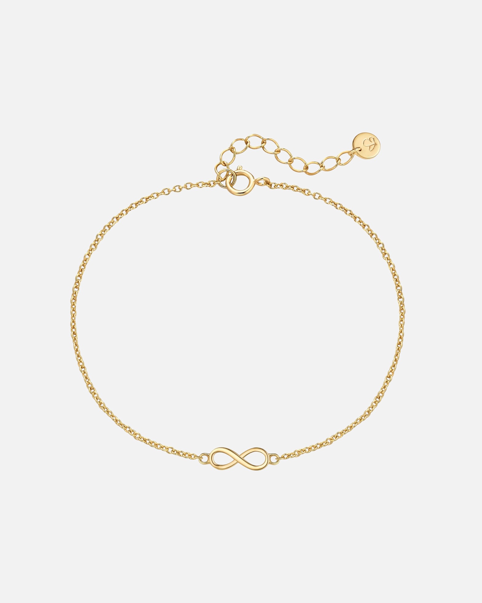 Armband für Weiblich Glanzstücke München Armband Infinity aus Sterling Silber in gelbgold 17,0 cm Basislänge + 3,0 cm Verlängerung