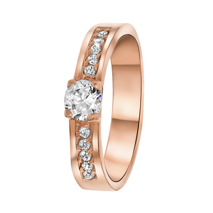 Lucardi Ringe Stahl Rose - 66mm Damen