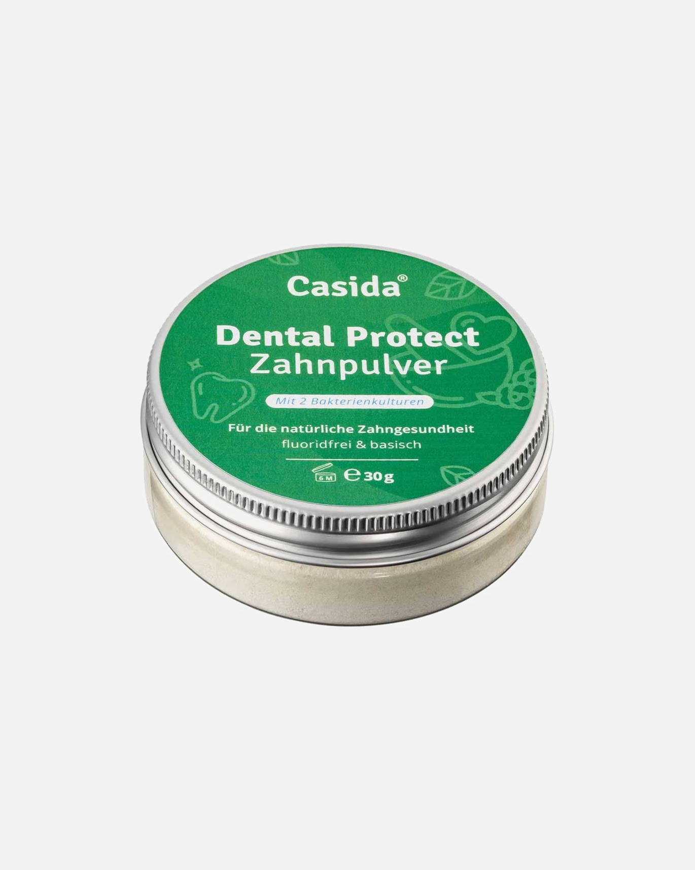 Zahnpasta für Unisex Casida Dental Protect - Zahnpulver mit 2 Bakterienkulturen 30 g