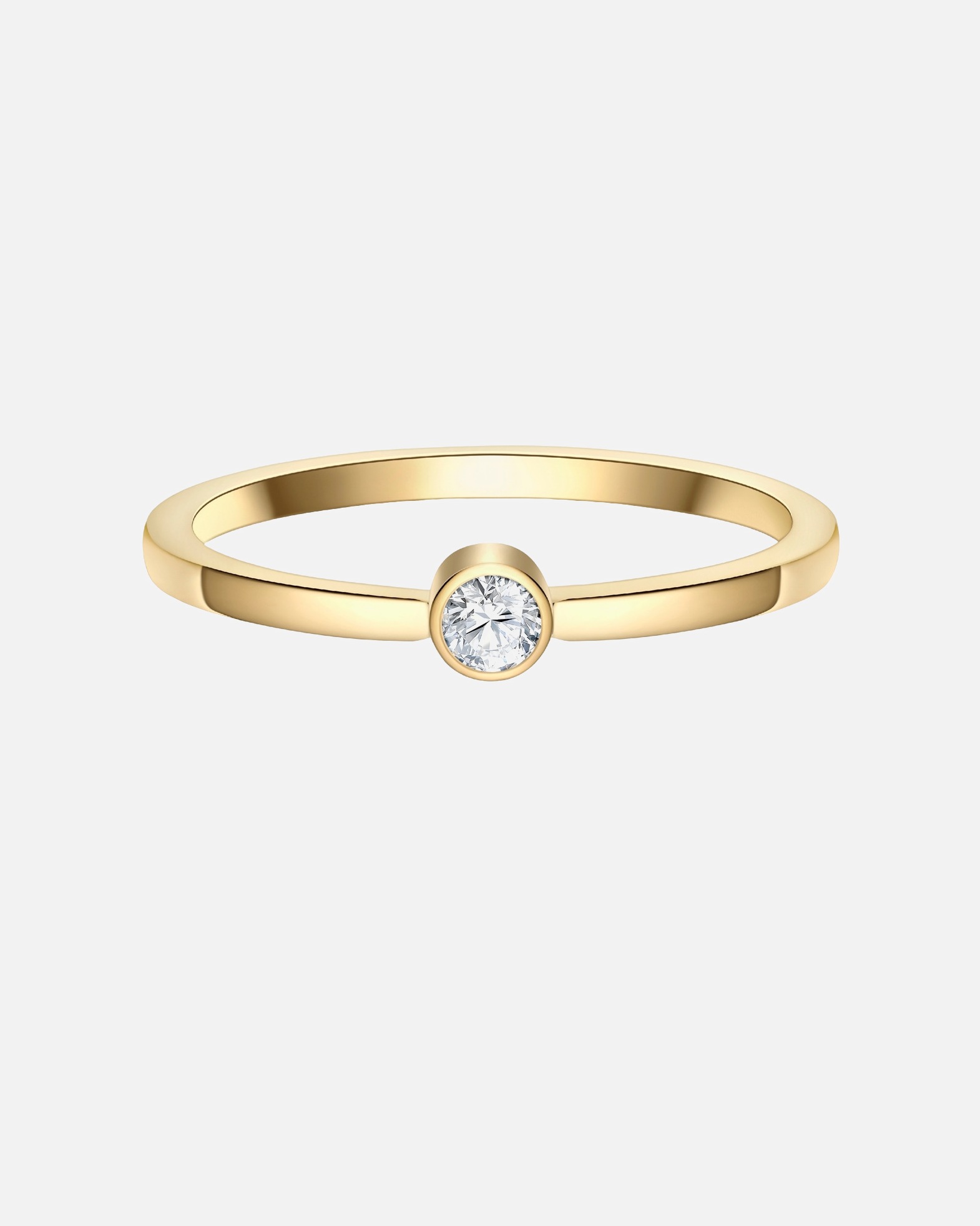 Ring für Weiblich Eastside Ring aus Edelstahl in Gelbgold mit Zirkonia 56