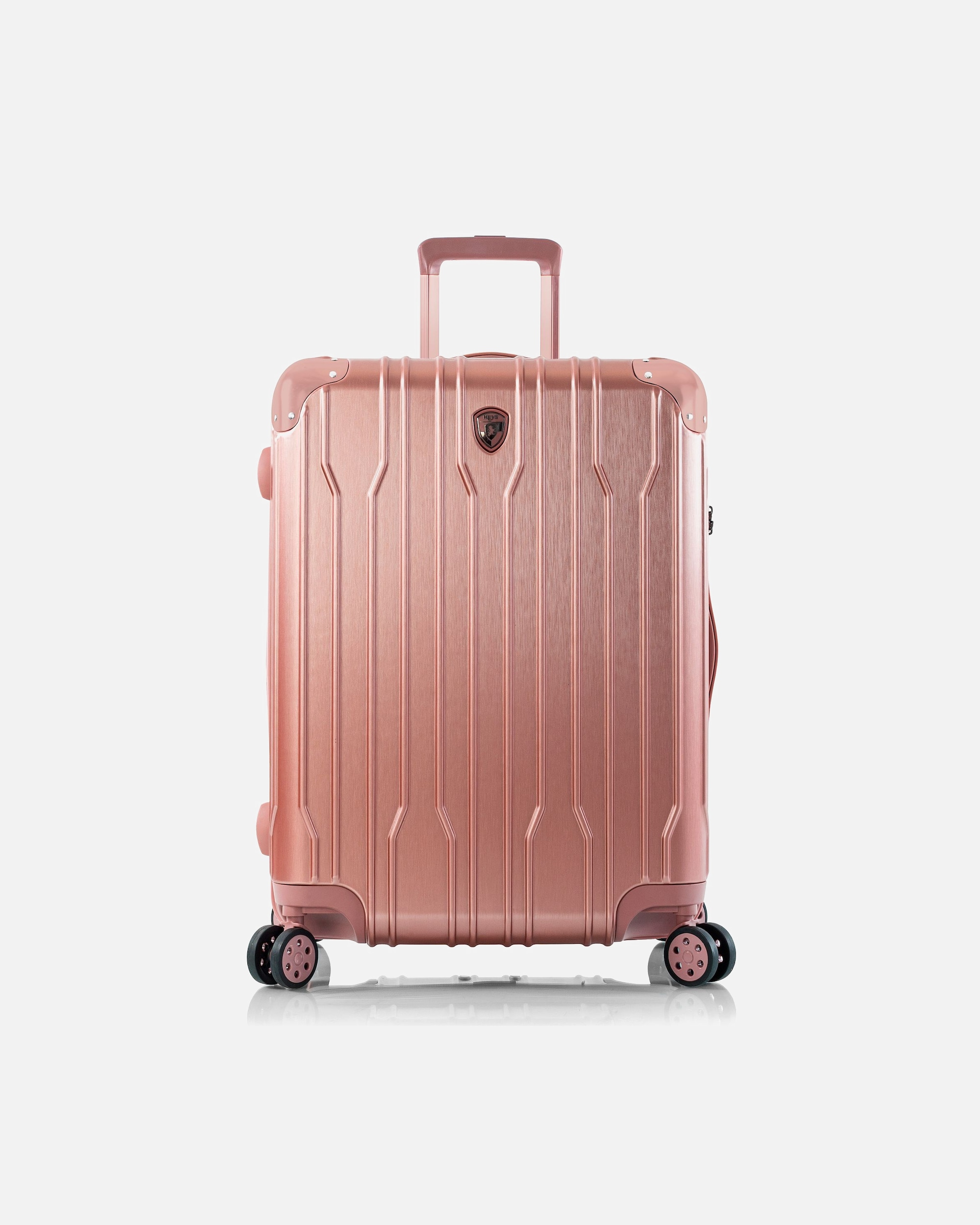 Trolley für Männlich Heys Xtrak 4 Rollen Trolley M 66 cm mit Dehnfalte rose gold