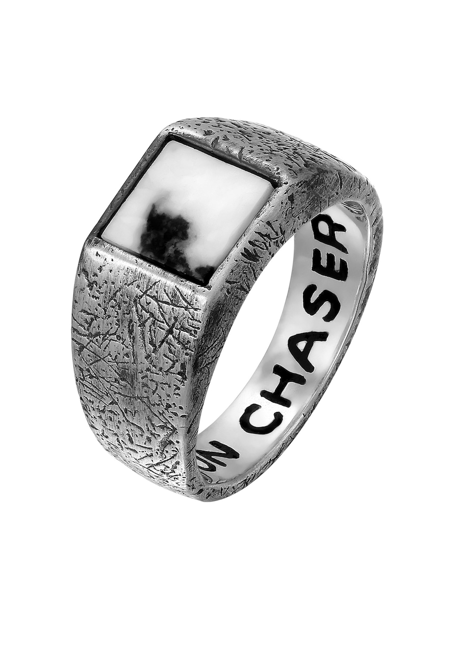 Haze & Glory Siegelring - Day and Night Quarz 925 Sterling Silber 60 Herren