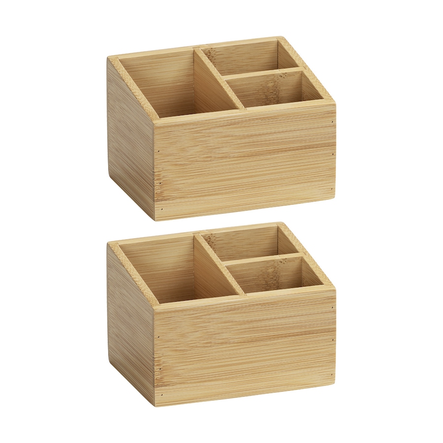 WENKO Bambus Organizer Mod. Terra 3 Fächer 2er Set