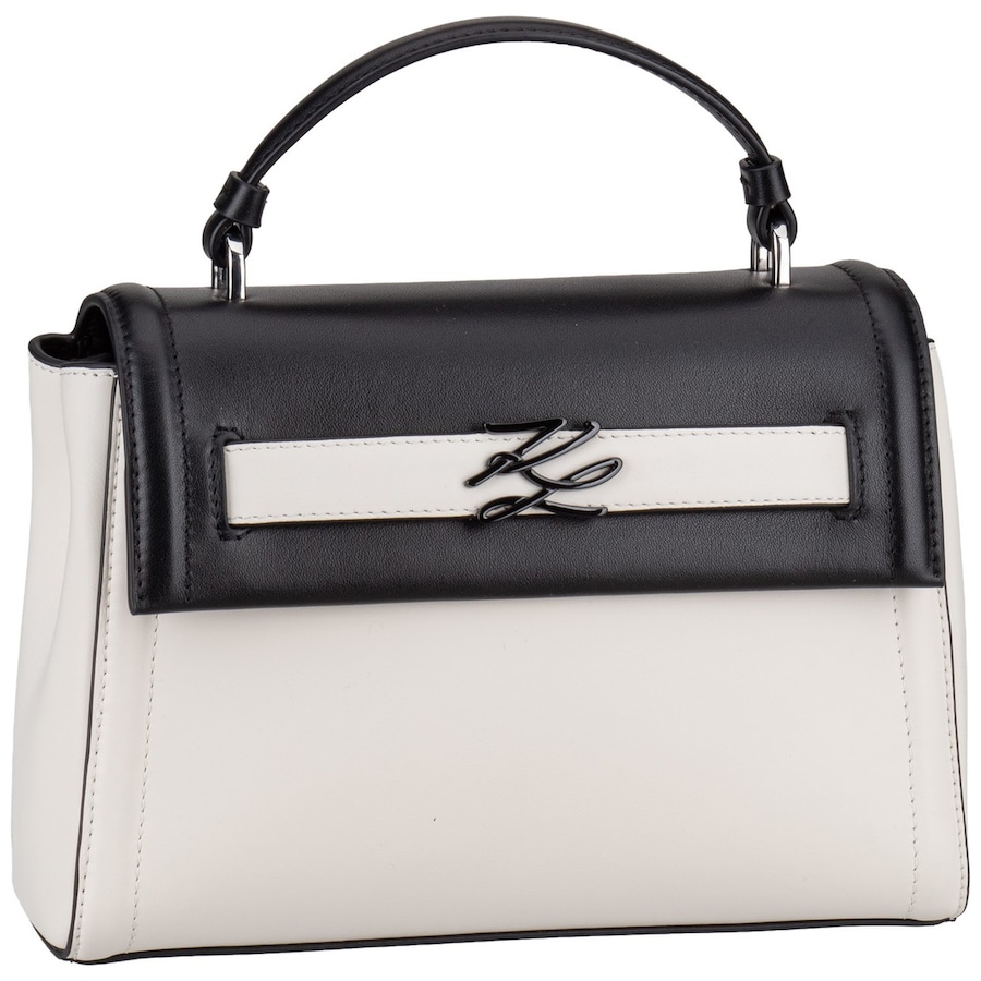 Karl Lagerfeld Handtasche K/Autograph SM Top Handle Colorblock Black/White Weiss Damen