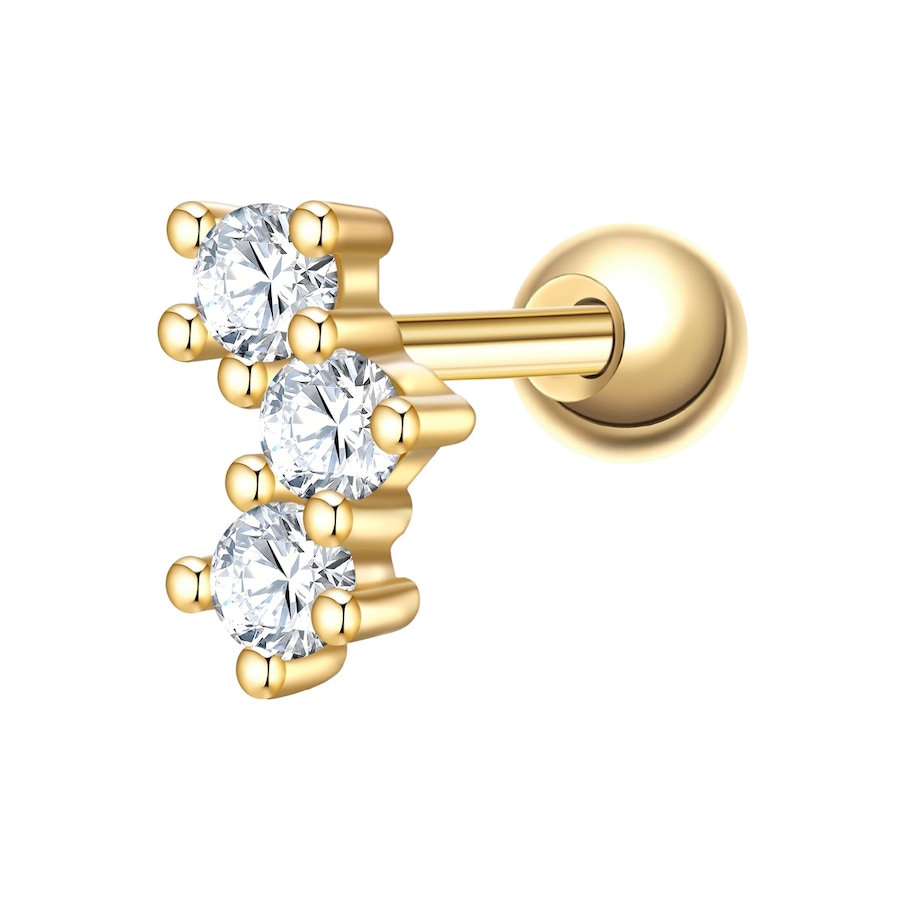 Glanzstücke München Ohrstecker aus Sterling Silber in Gelbgold mit Zirkonia 6,4 mm Damen