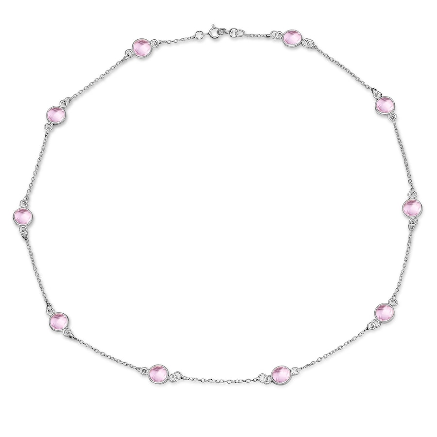 Ailoria LAVANDE Halskette Pink Quarz silber Damen