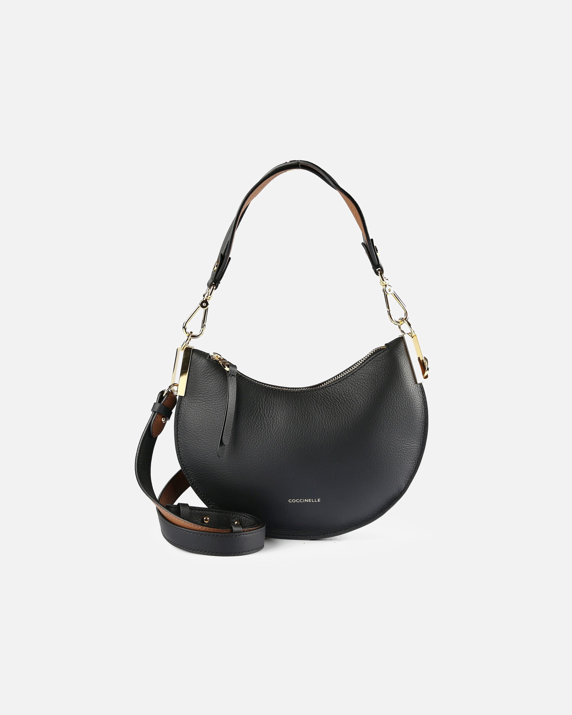 Tasche für Weiblich Coccinelle Sunup Umhängetasche noir-cognac