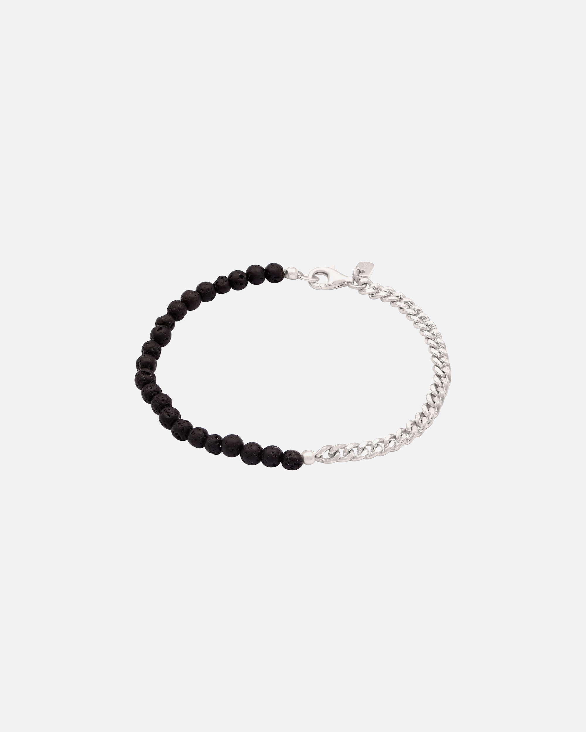 Armband für Männlich KUZZOI Panzerkette Lava Schwarz 925 Sterling Silver 19