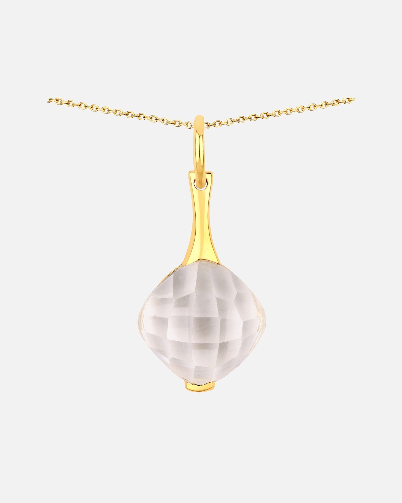 Halskette für Weiblich Rafaela Donata Kette Sterling Silber Kristallquarz in Gelbgold White
