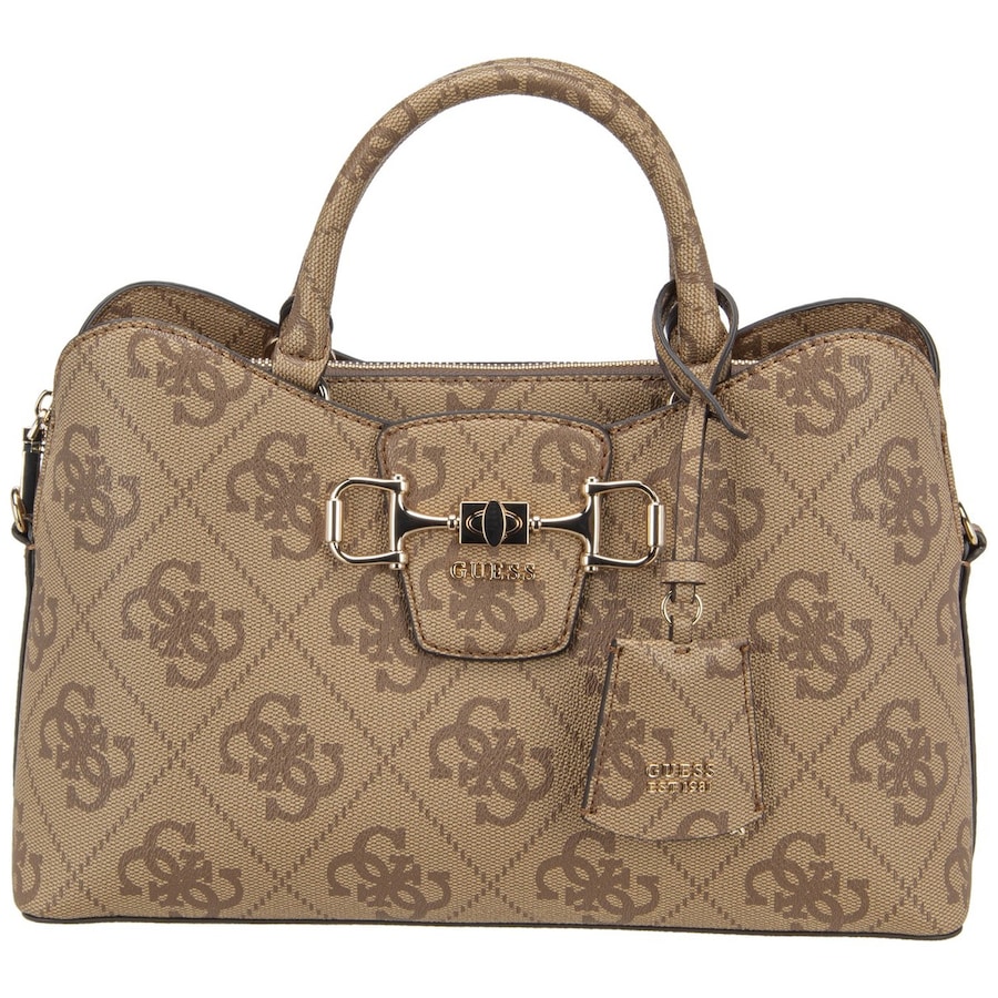 Guess Handtasche Janie Logo Girlfriend Satchel Latte Braun Damen