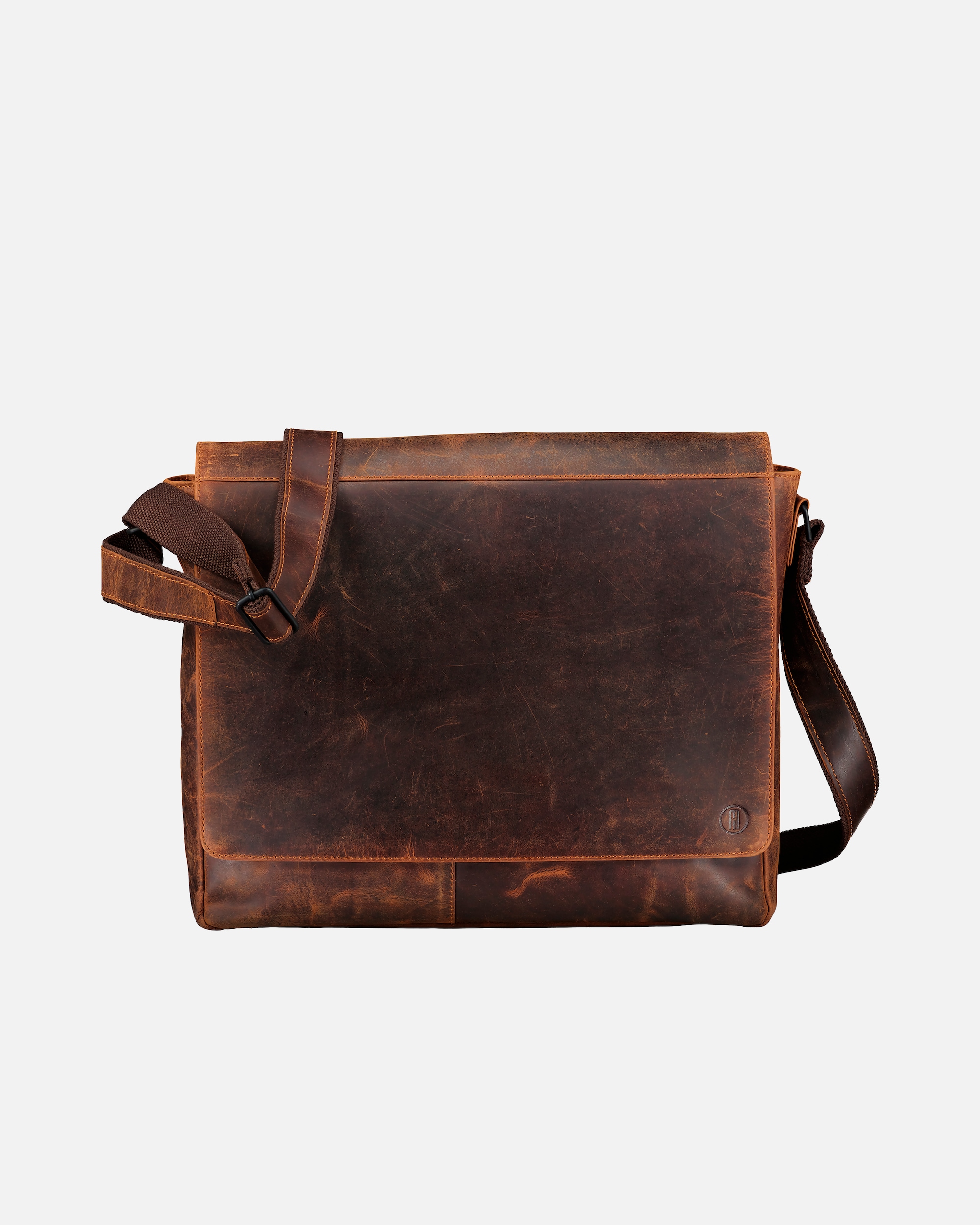 Laptoptasche für Männlich Hausfelder Manufaktur Kuriertasche Huntsville Heiner mit Laptopfach 15 Zoll Natur