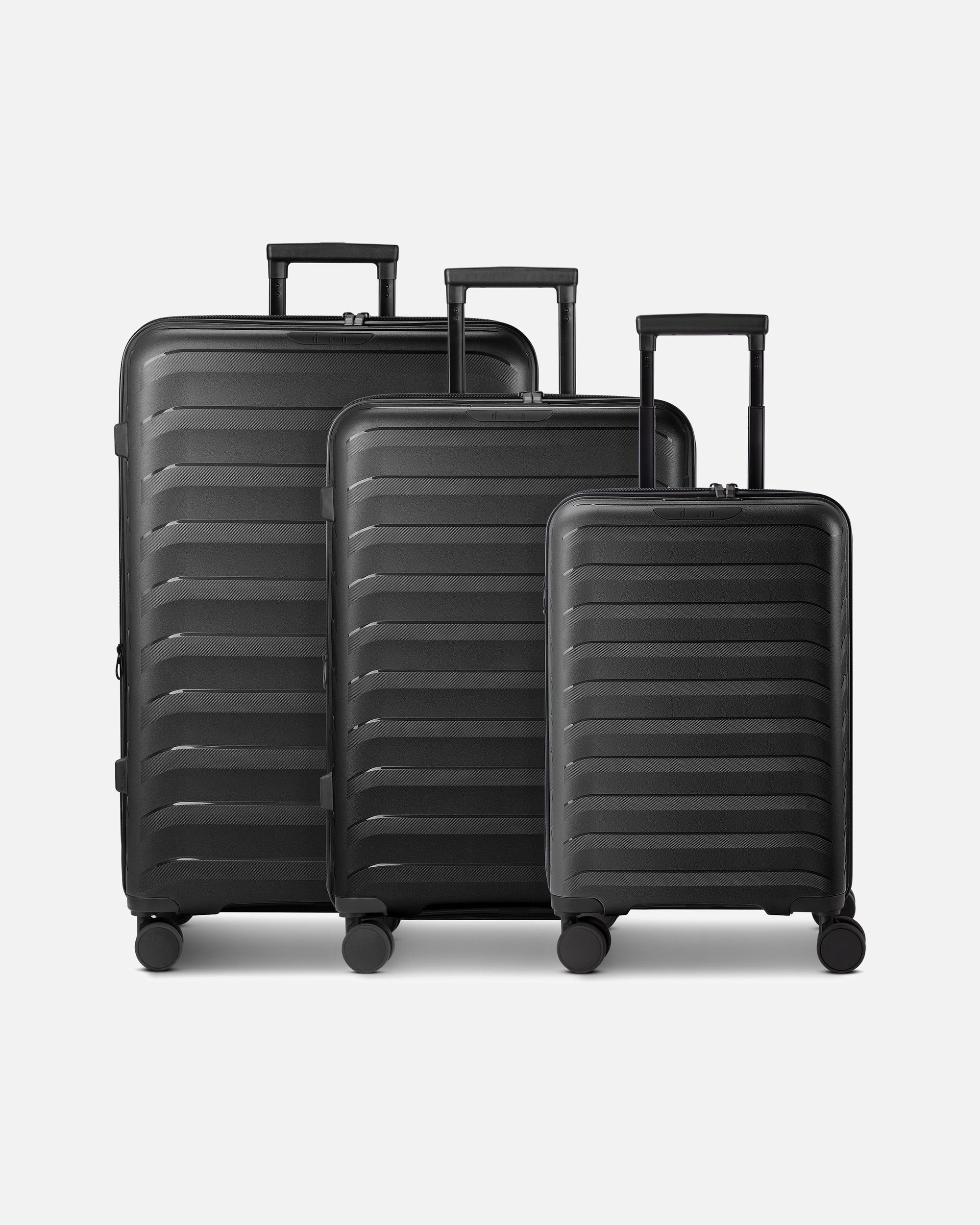 Koffer für Männlich d & n Toronto 4 Rollen Kofferset 3-teilig mit Dehnfalte black