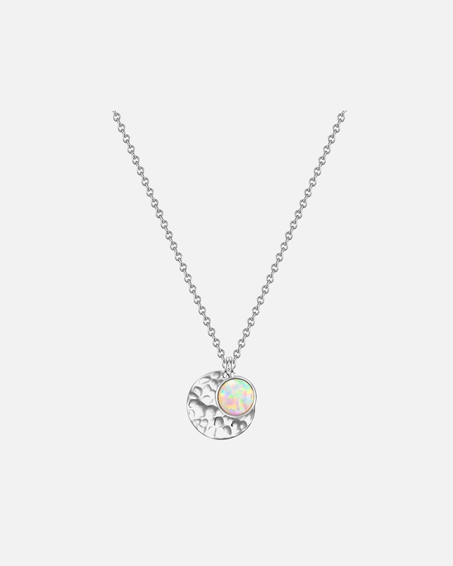 Halskette für Weiblich Glanzstücke München Halskette Kreis Sterling Silber Opal (synth.) in Silber Silver