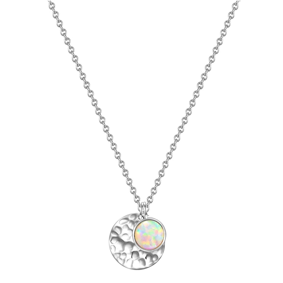 Glanzstücke München Halskette Kreis Sterling Silber Opal (synth.) in Silver Damen
