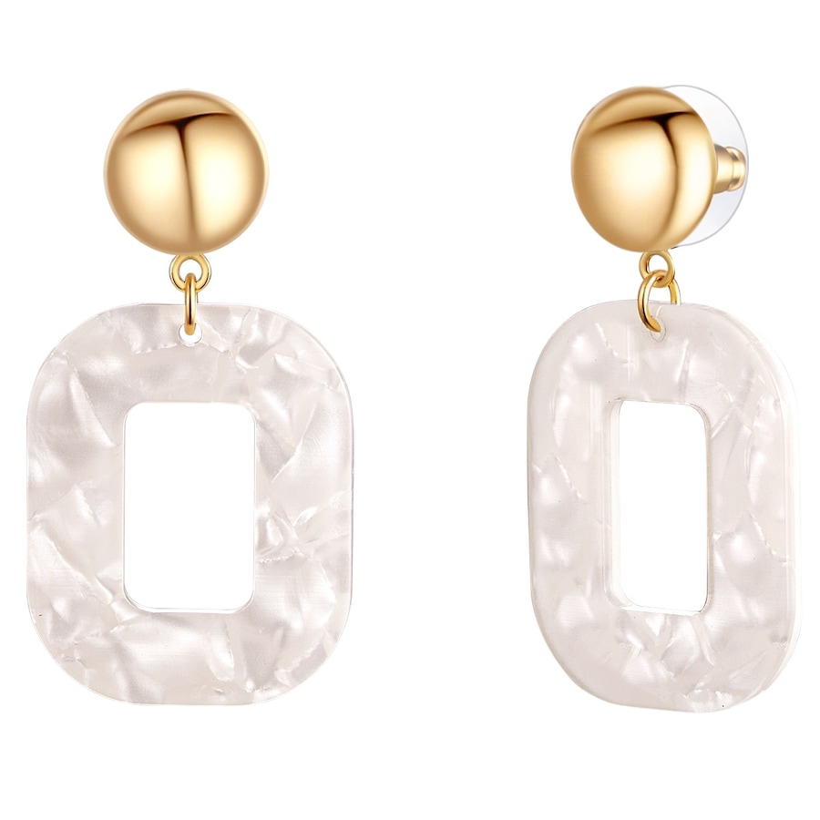 Lulu & Jane Ohrhänger Metall-Legierung Acryl in Gelbgold 47,5 mm Damen