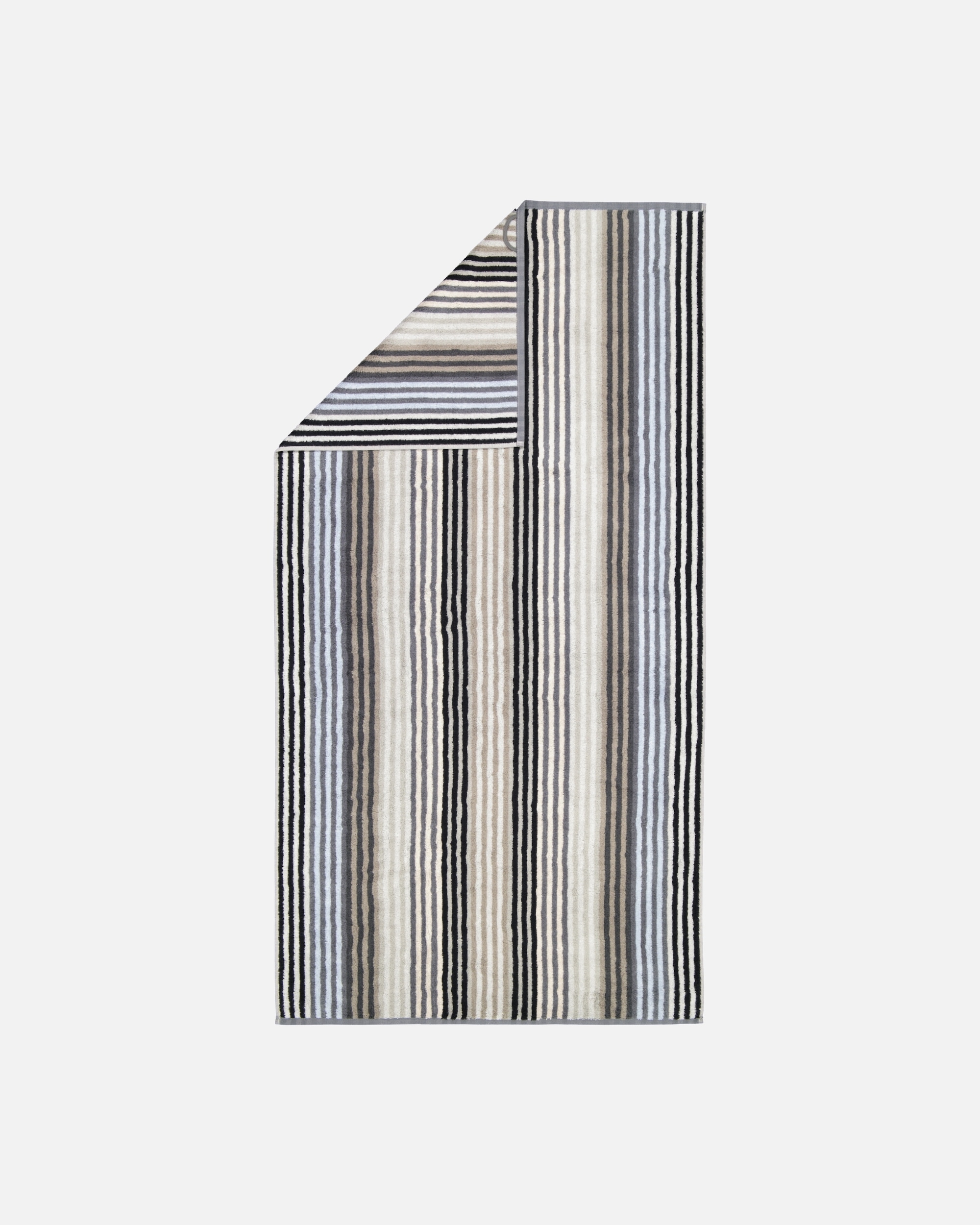 Handtuch für Unisex Cawö Cawö Handtücher Unique Streifen 944 anthrazit - 77 Duschtuch 70x140 cm