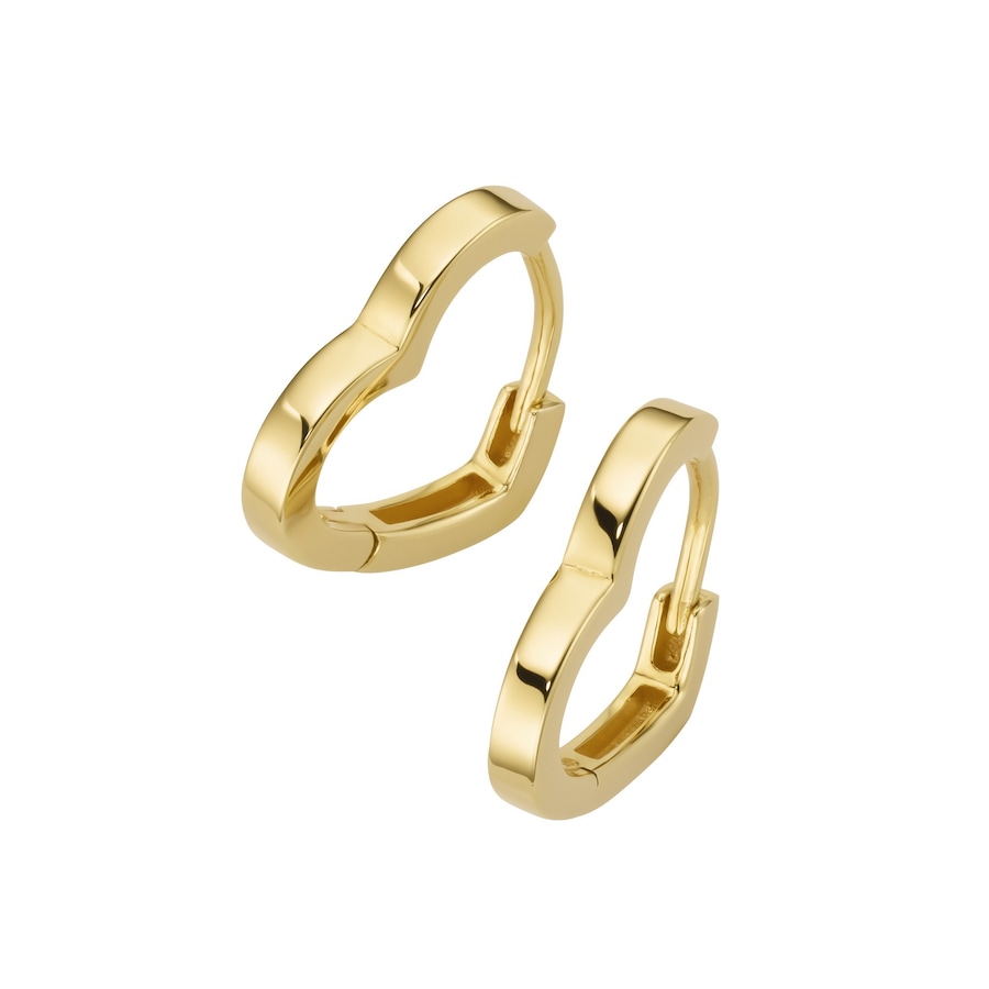 Smart Jewel Creolen in Herzform, Silber 925 1,5 cm Gold