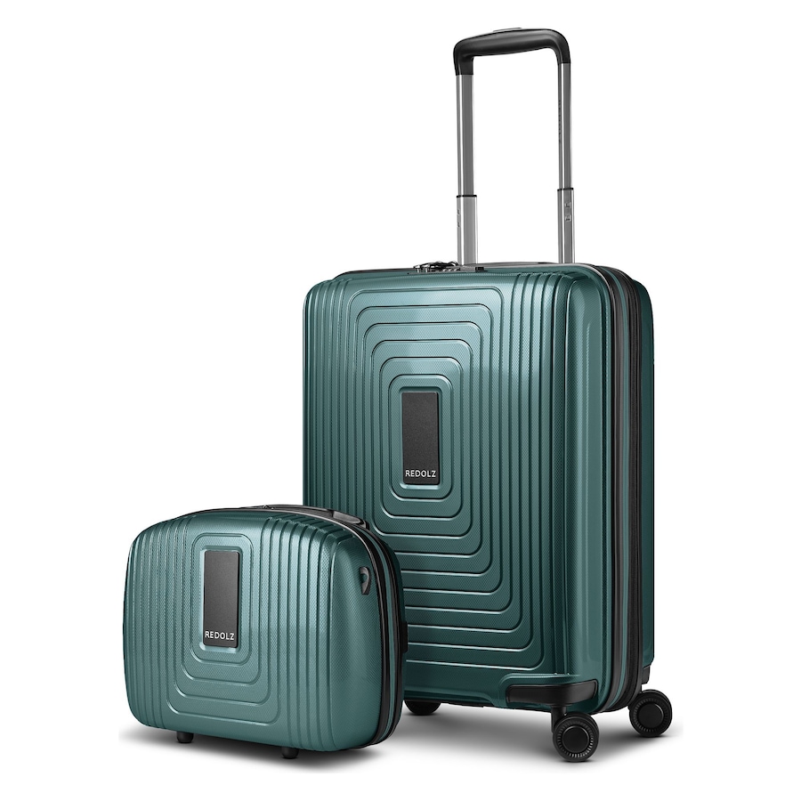 Redolz Essentials 14 Kofferset 2 tlg. Kabinentrolley mit Dehnfalte & Beautycase pearl-green metallic Grün Herren