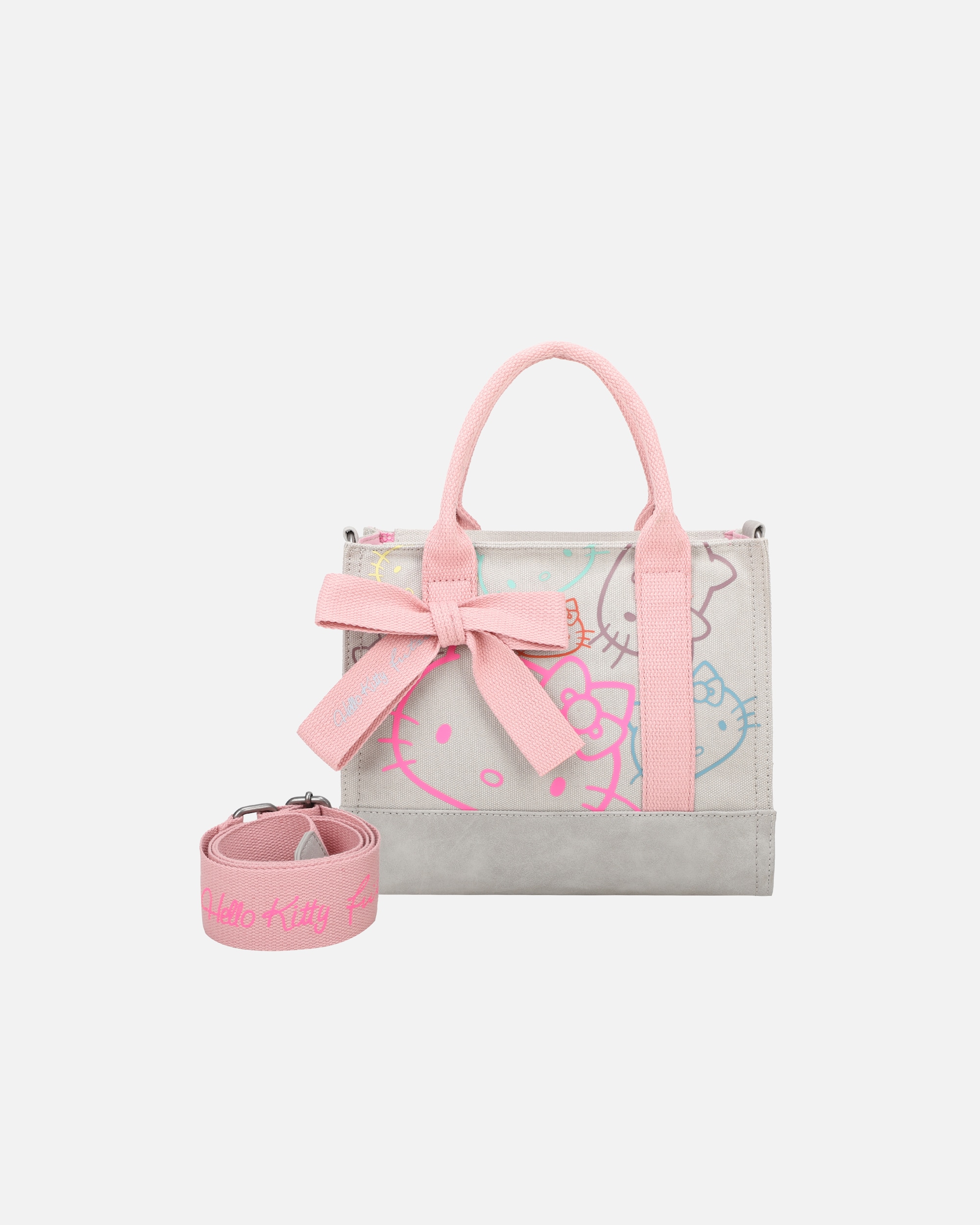 Handtasche für Weiblich Fritzi aus Preußen Henkeltasche Izzy09 Limited Outline im tollen Hello Kitty-Print grau