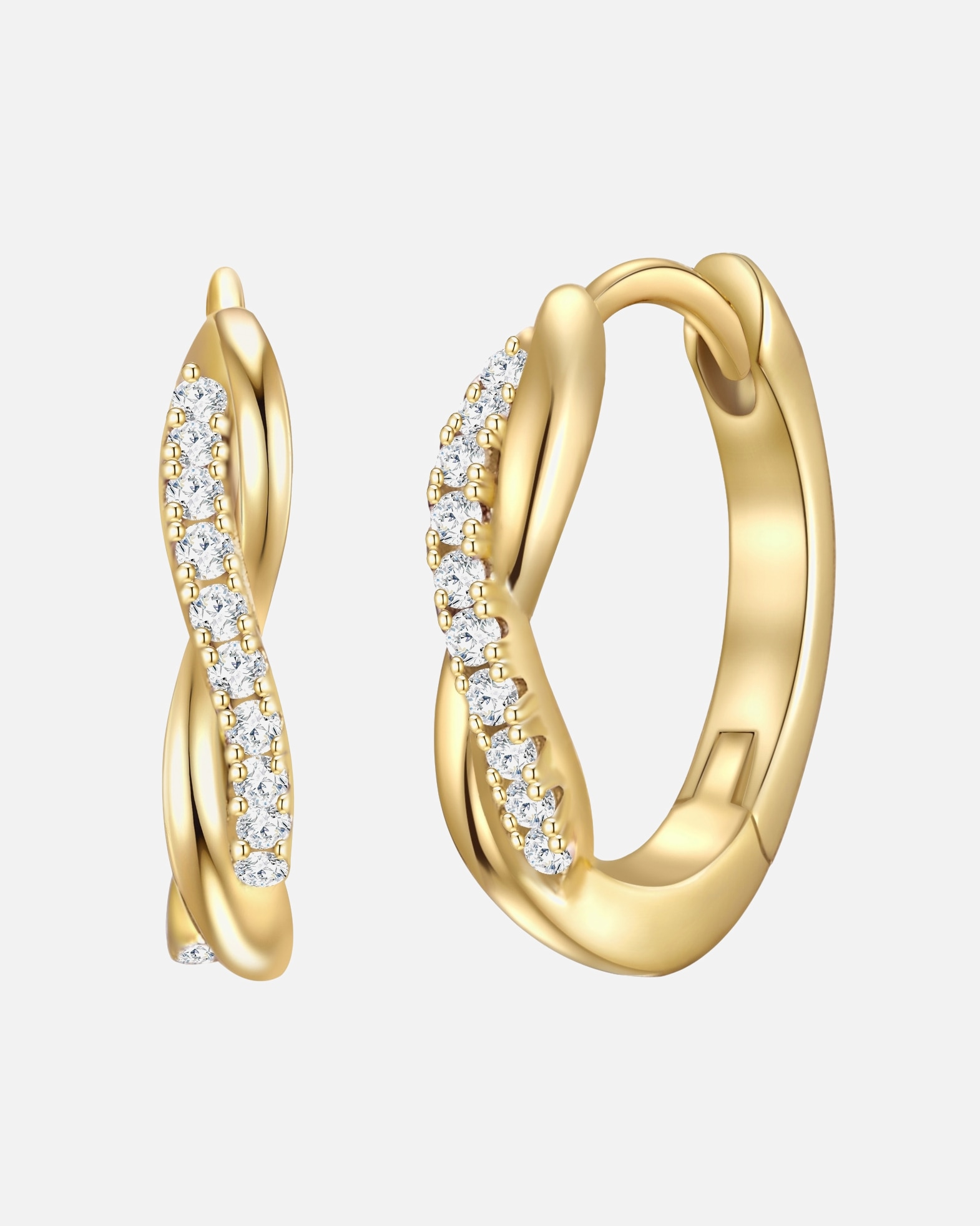 Creolen für Weiblich Rafaela Donata Creolen Sterling Silber Zirkonia in Gelbgold 16,1 mm