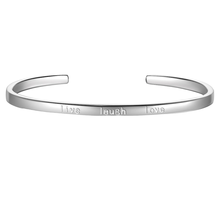 Glanzstücke München Armreif live laugh love Sterling Silber in 17,0 cm, flexibel einstellbar Damen
