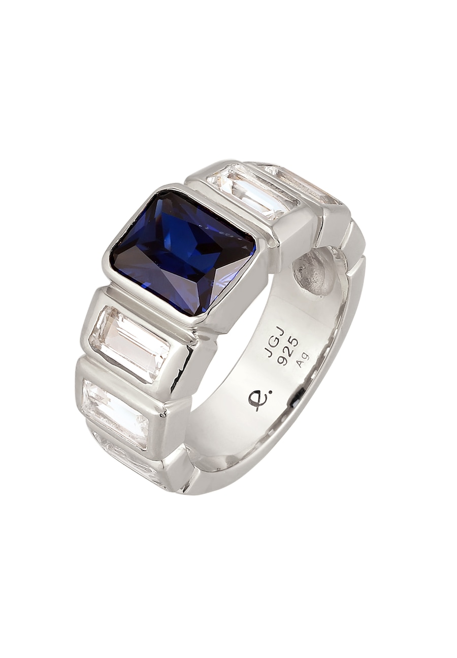 Elli PREMIUM Topas laborgezüchteter Saphir Dunkelblau 925 Sterling Silber 52 Damen