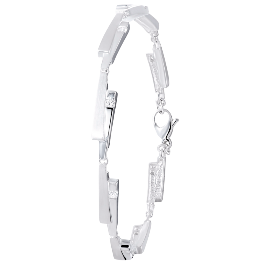 Lucardi Armband 925 Silber silbern 19.0mm Damen