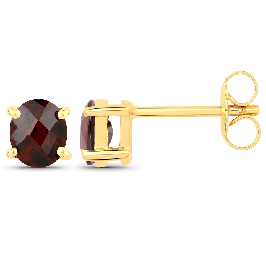 Vira Jewels Ohrstecker 925/- Sterling Silber Granat rot 1,4ct. gelb vergoldet Damen