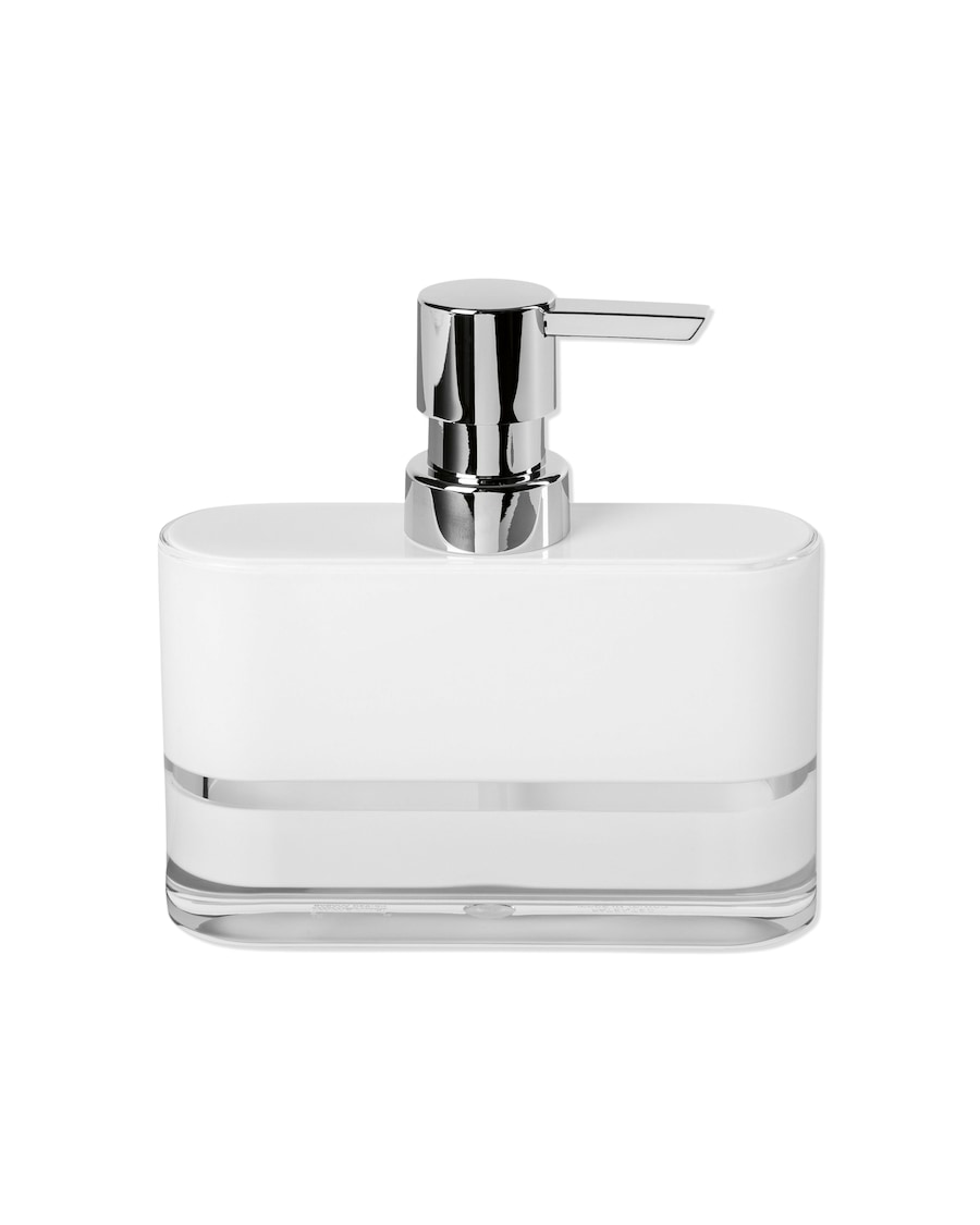 Möve Seifenspender Line 13 x 4 14 cm , Acryl white Weiss