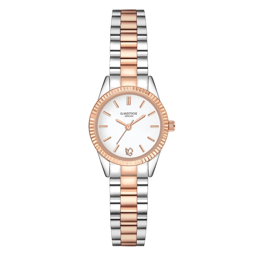 Glanzstücke München Armband-Uhr aus Edelstahl in silber/roségold 25,0 mm Damen