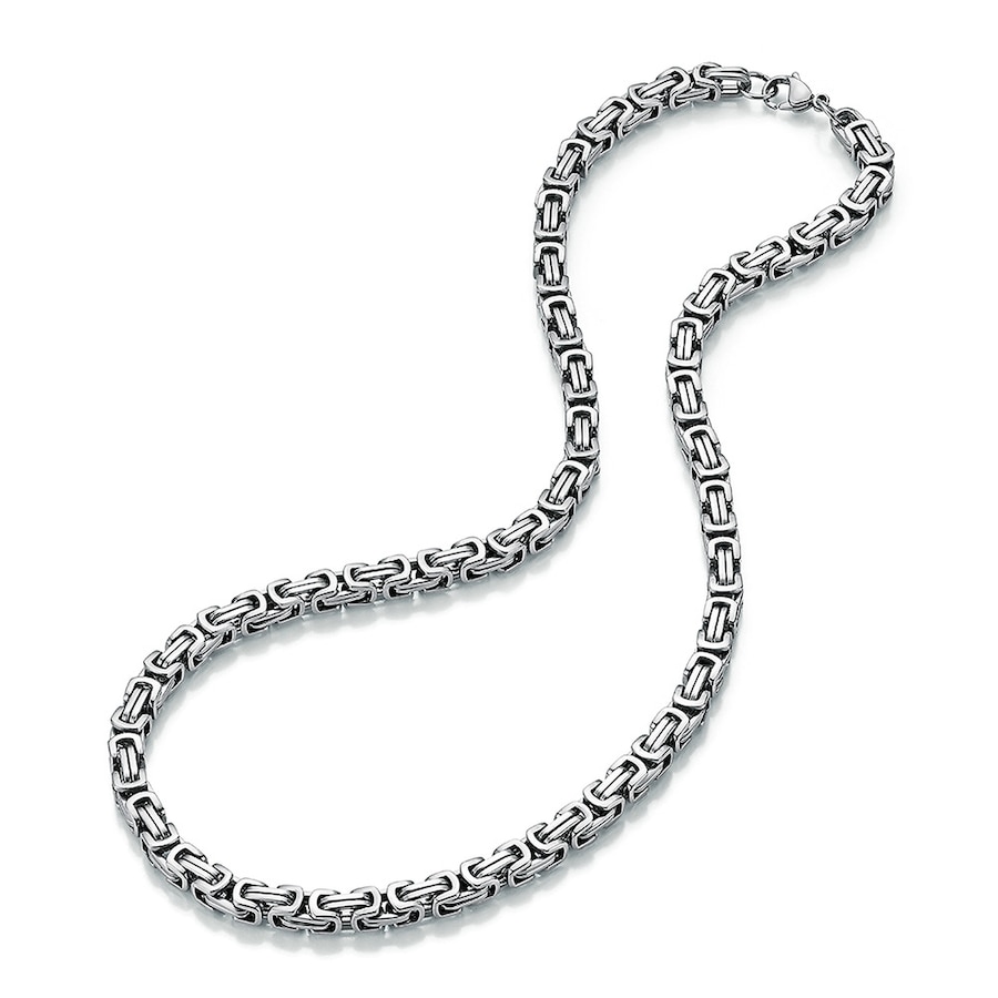 Jacques Charrel Kette Königskette, massiv, Edelstahl 60 cm Silber Herren