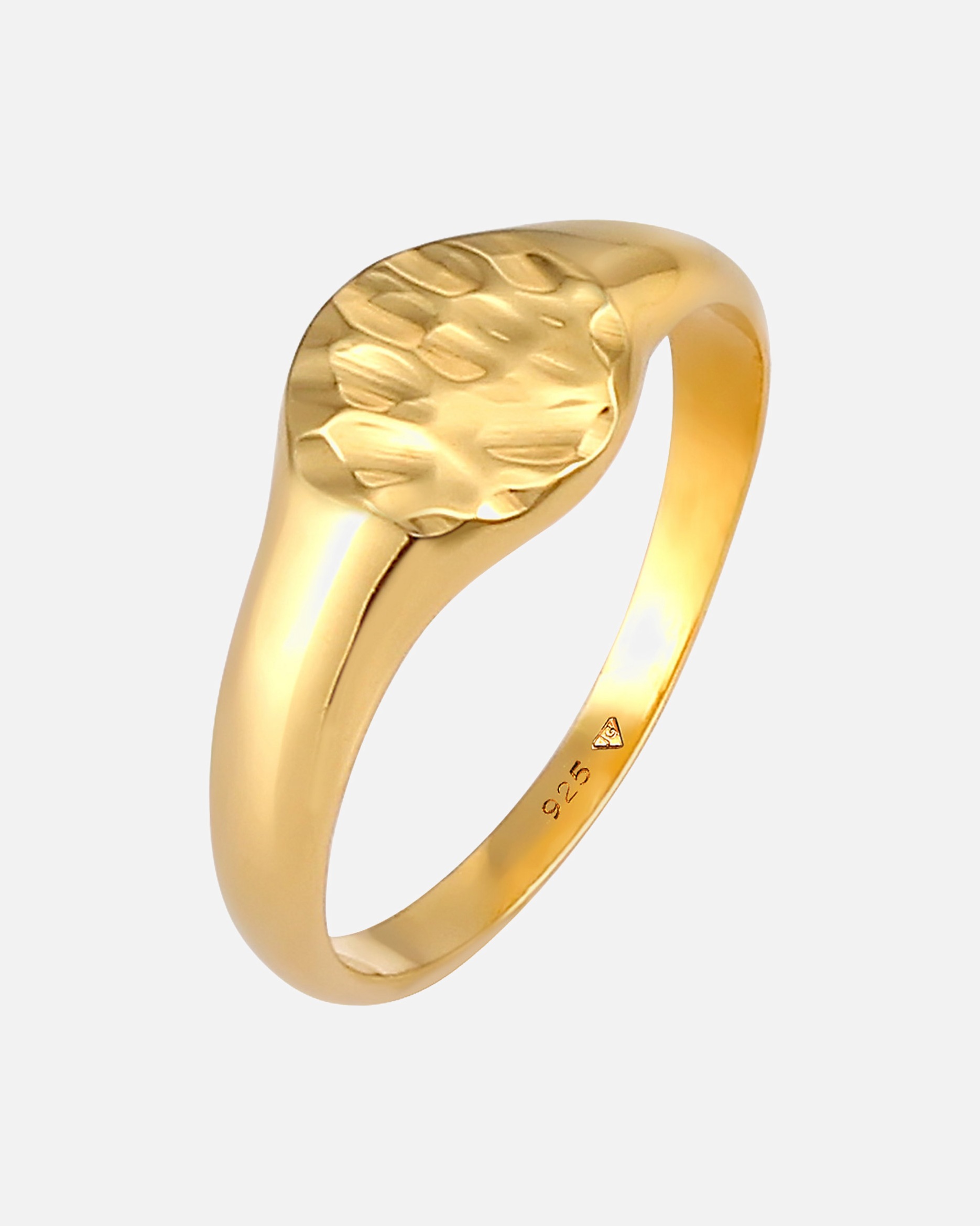Ring für Weiblich Elli Siegelring Royal Hammerschlag Trend 925 Silber 54