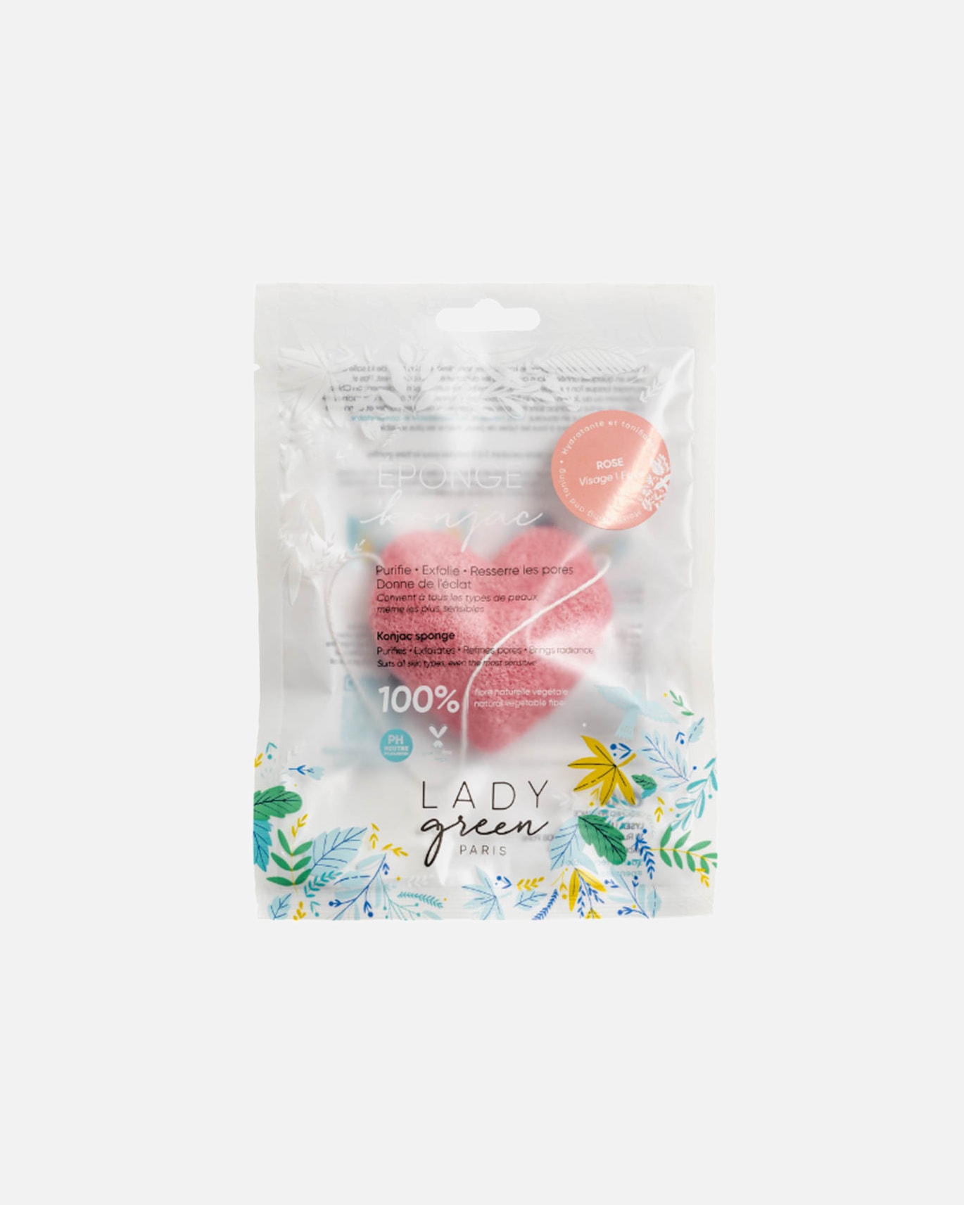 Schwamm für Weiblich Lady Green Konjac Sponge - Rose 1 Stück