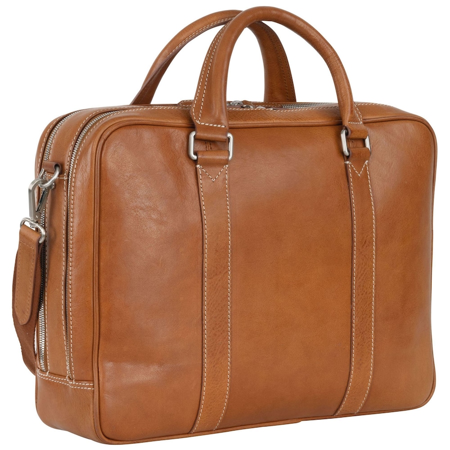 Leonhard Heyden Bergamo Aktentasche Leder 41 cm Laptopfach hellbraun Braun Herren