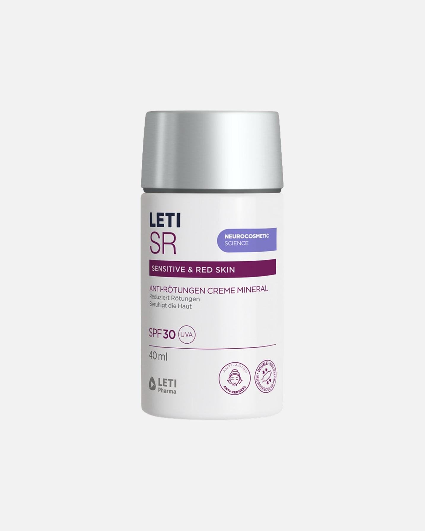 Pflege bei Pigmentflecken für Unisex LETI Pharma SR Anti-Rötungen Creme Mineral SPF 30 40 ml
