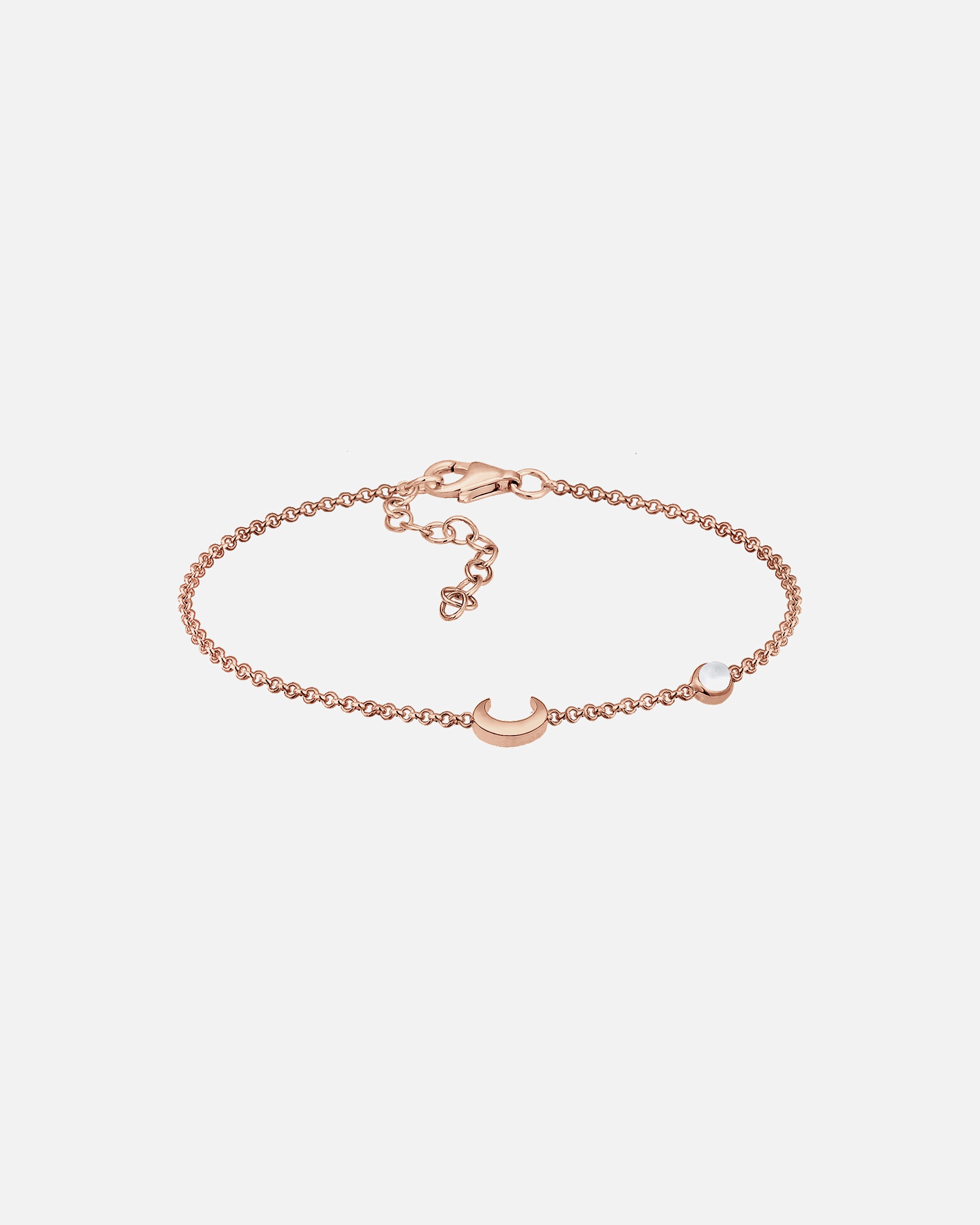 Armband für Weiblich Elli Elli Armband Halbmond Astro Mondstein 925 Silber vergoldet rosefarben