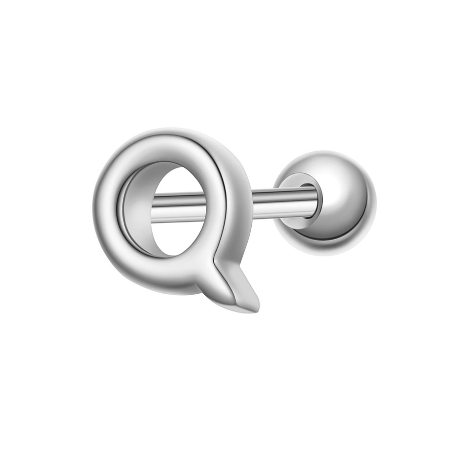 Glanzstücke München Piercing Buchstabe Q aus Sterling Silber in silber 3,9 mm Damen