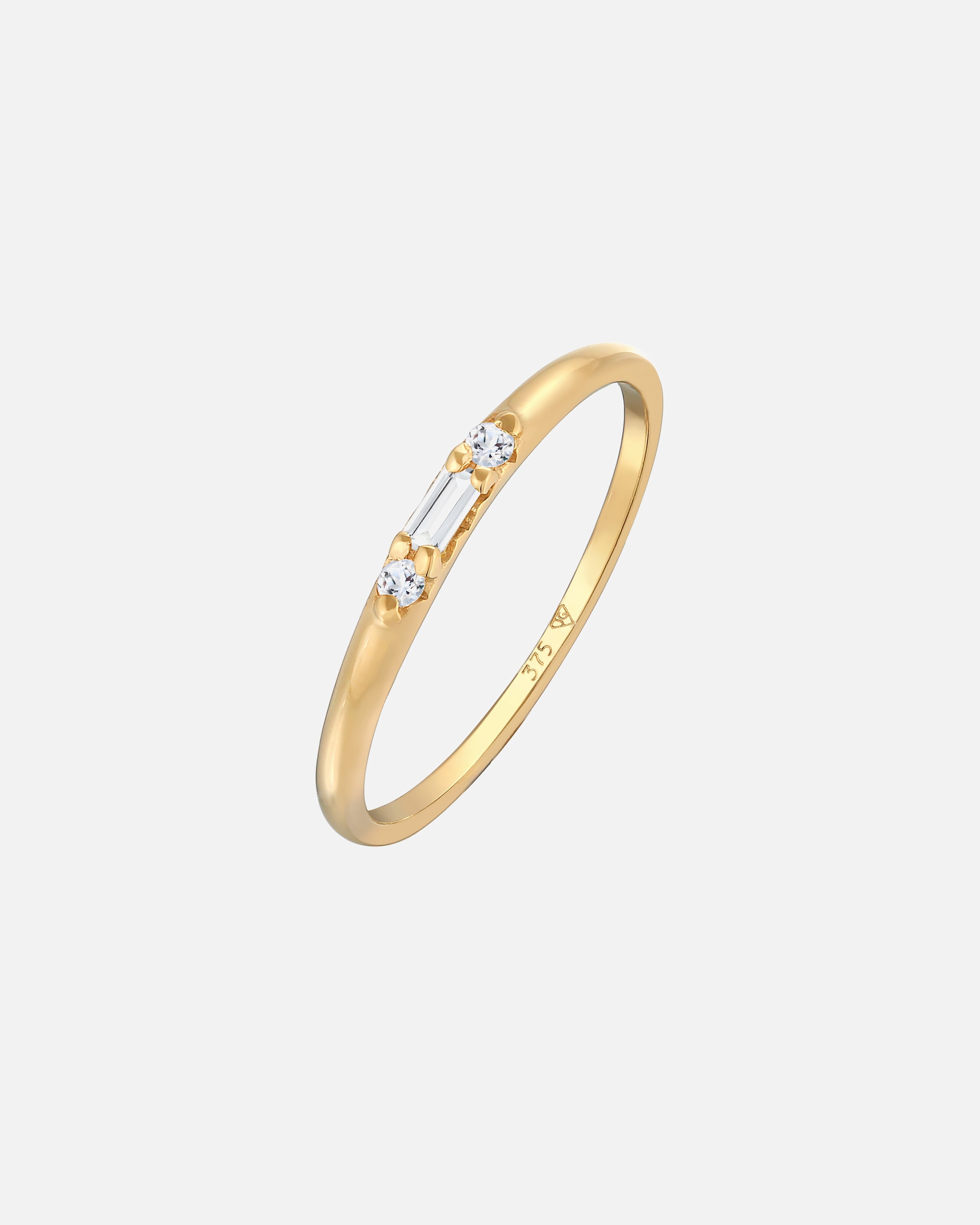 Ring für Weiblich Elli PREMIUM Topas Baguette Verlobung 375 Gelbgold 54