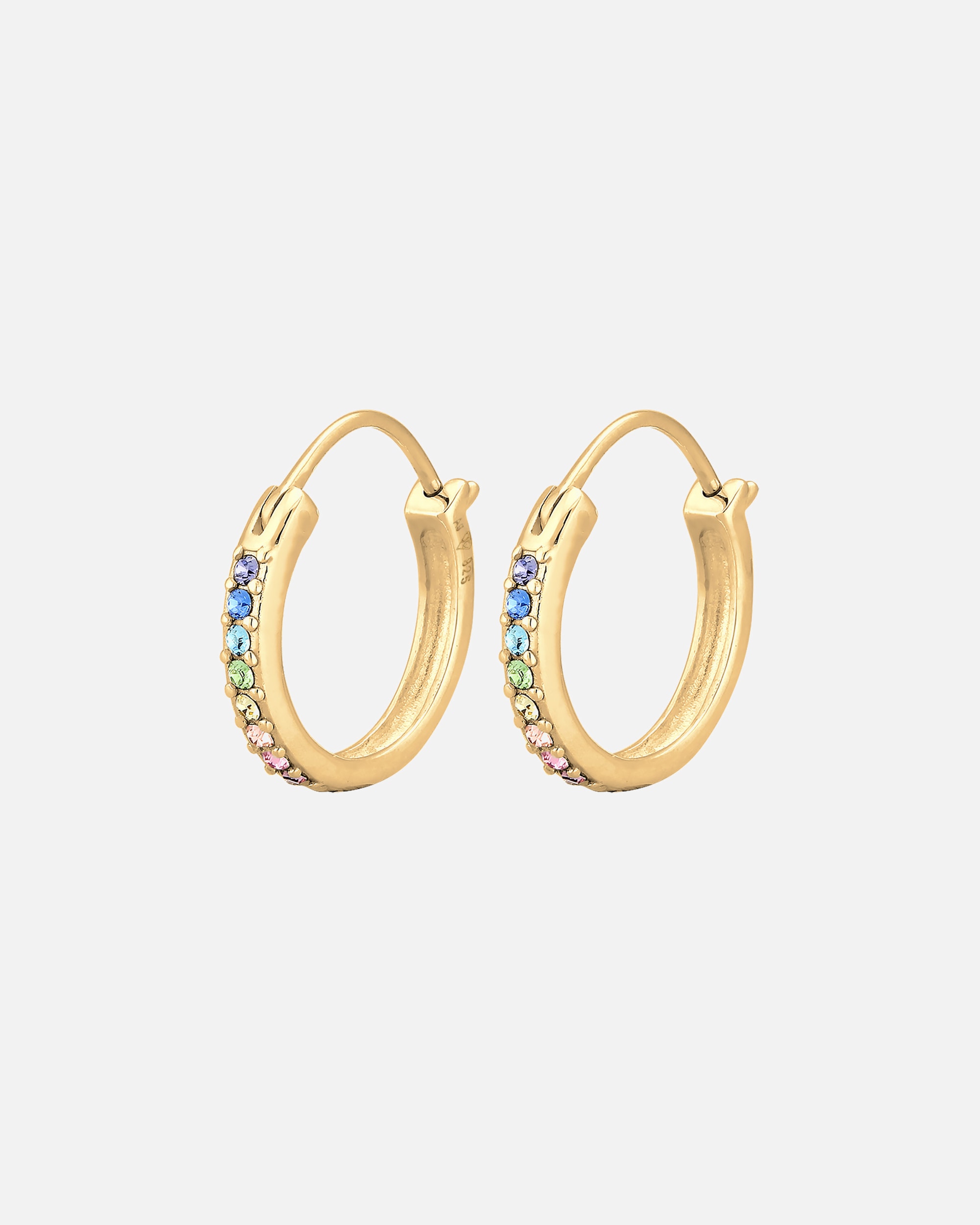 Ohrringe für Weiblich Elli Creole Regenbogen 925 Sterling Silber, mit Kristallen von Swarovski® goldfarben