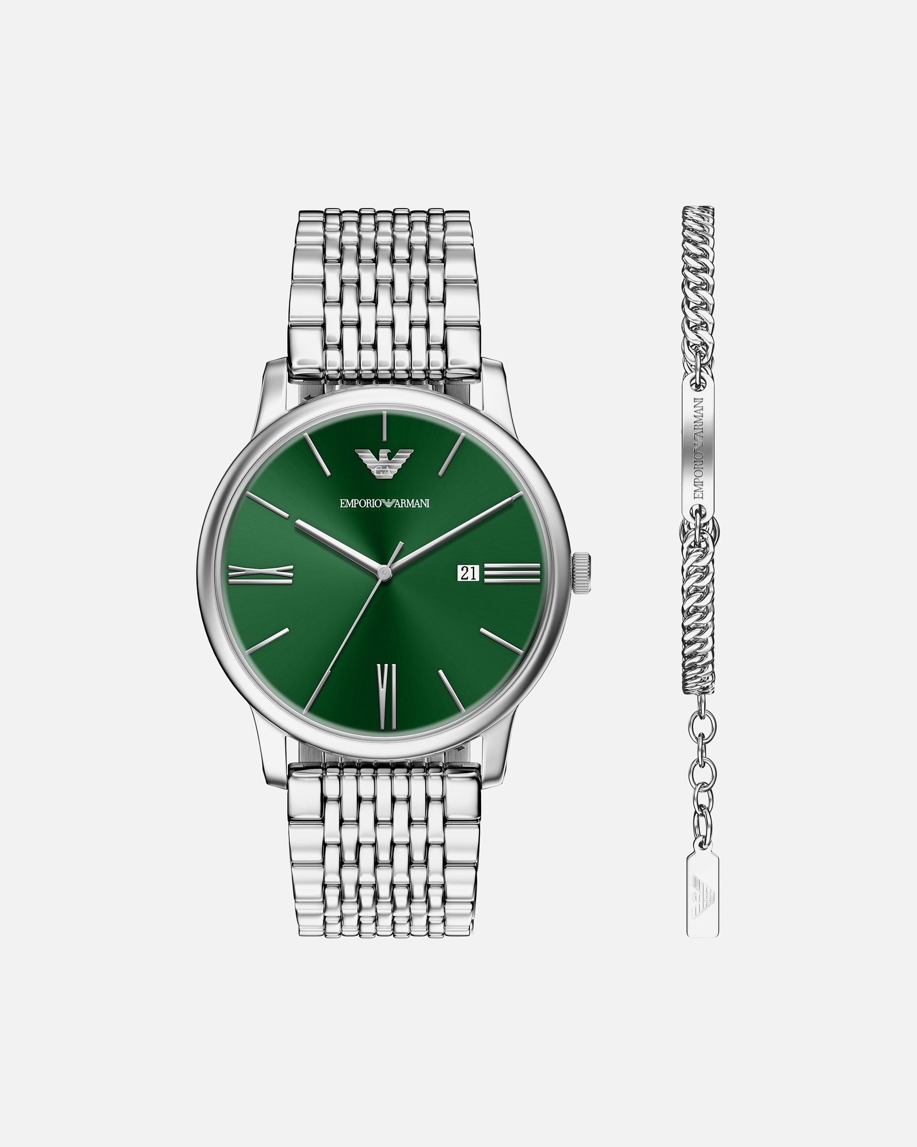 Uhr für Männlich Emporio Armani Uhren-Set Edelstahl One Size